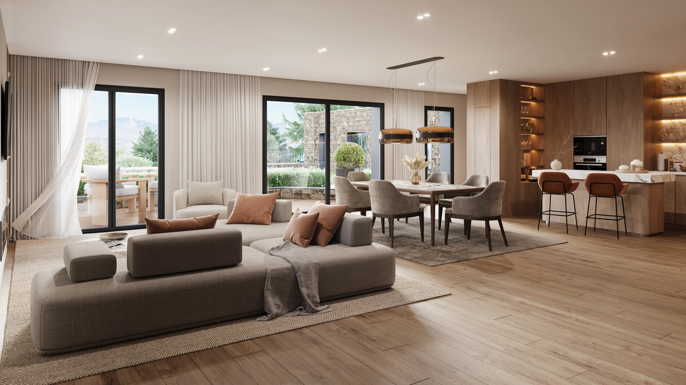 Rendu architectural Le Plain Pied, T3 de 93 m²