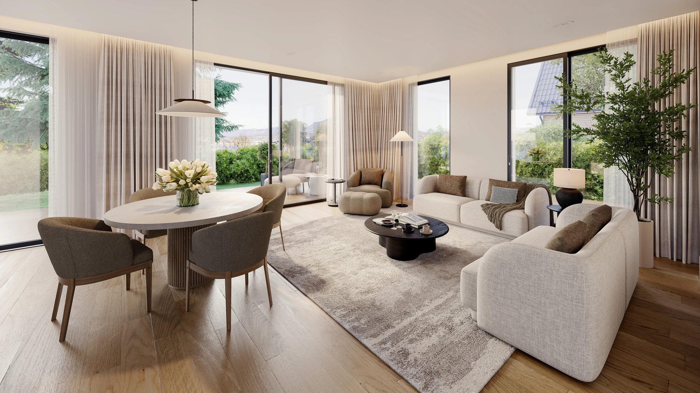 Rendu architectural Le Traversant, T3 de 62 m²