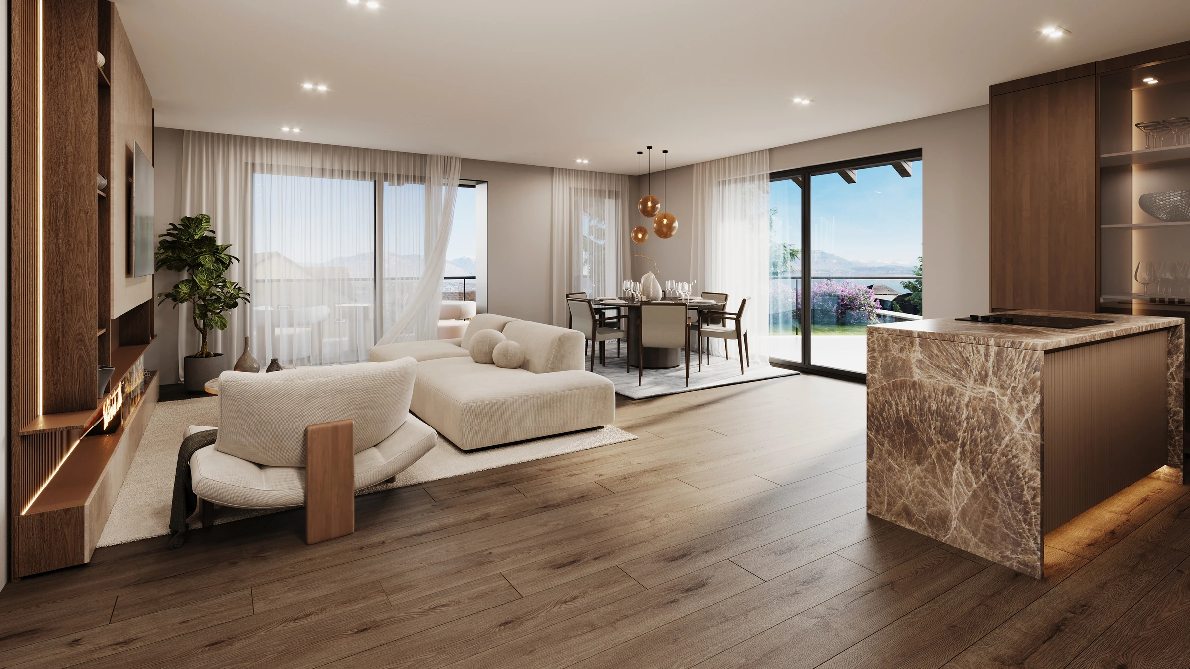Rendu architectural L'Appartement Signature, T3 de 86 m²